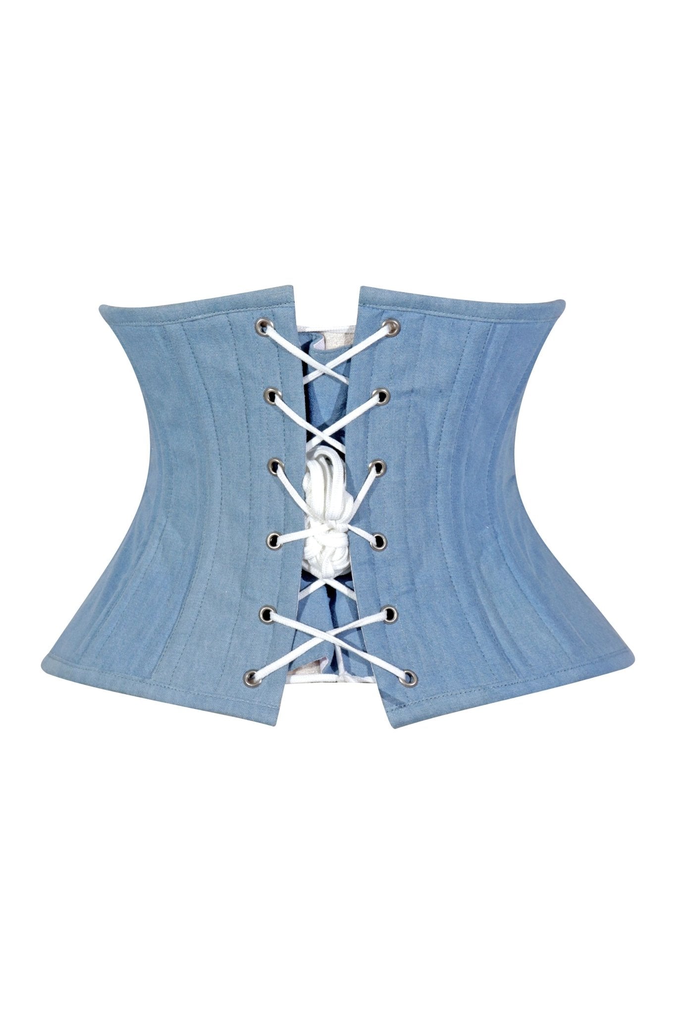 Daisy Corsets Lavish Lt Denim Mini Waist Cincher Underbust Corset Top - Daisy Corsets