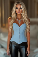 Daisy Corsets Lavish Lt Denim Overbust Corset Top - Daisy Corsets