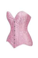 Daisy Corsets Lavish Lt Pink Brocade Overbust Corset W/Busk Closure - Daisy Corsets