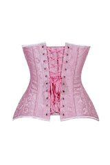 Daisy Corsets Lavish Lt Pink Brocade Overbust Corset W/Busk Closure - Daisy Corsets