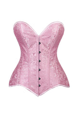 Daisy Corsets Lavish Lt Pink Brocade Overbust Corset W/Busk Closure - Daisy Corsets