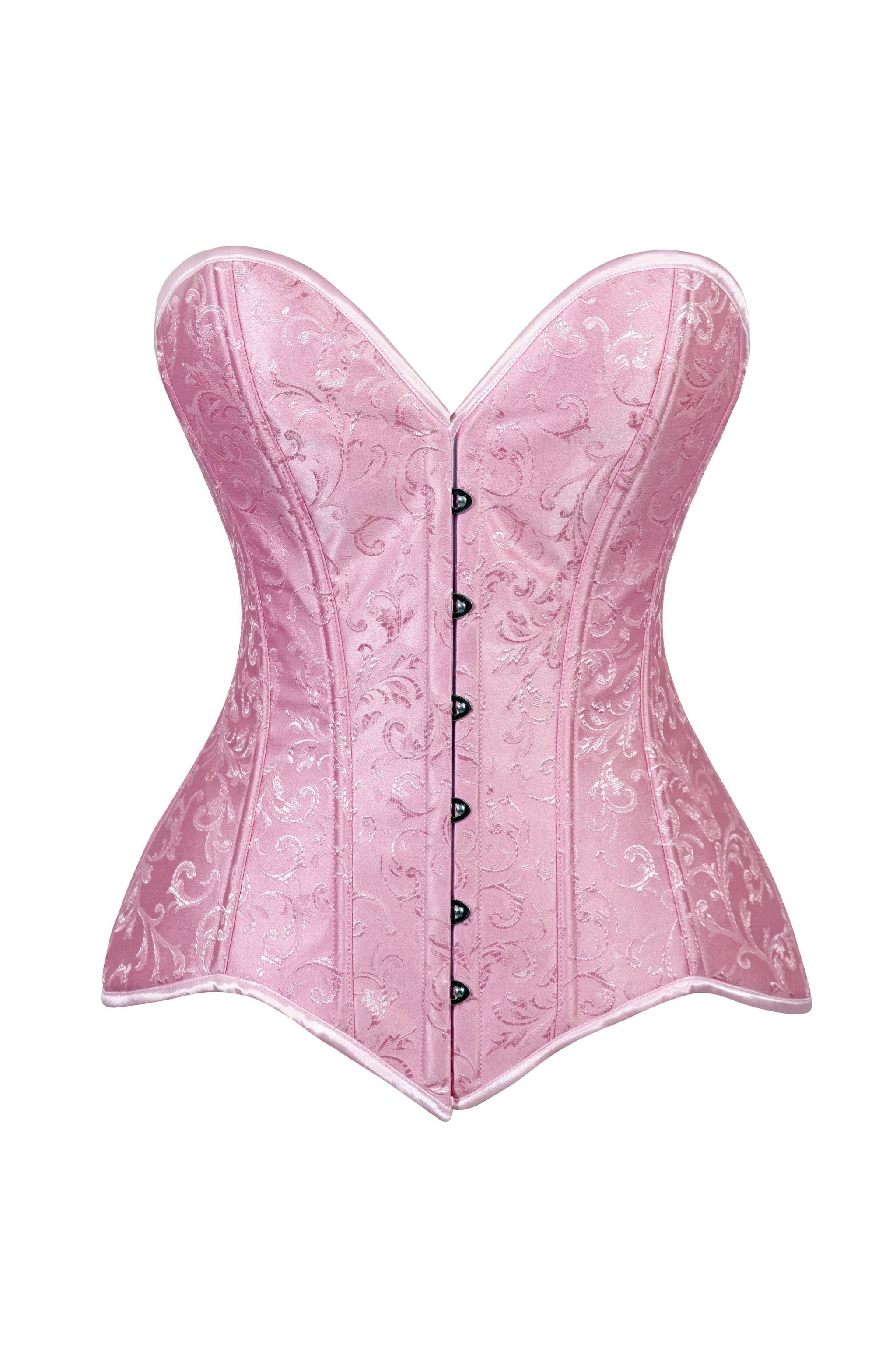 Daisy Corsets Lavish Lt Pink Brocade Overbust Corset W/Busk Closure - Daisy Corsets