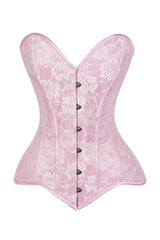 Daisy Corsets Lavish Lt Pink Lace Overbust Corset Sweetheart Neckline Busk Closure - Daisy Corsets