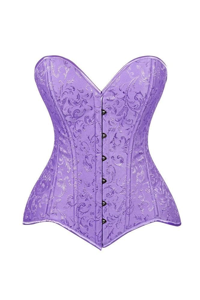 Daisy Corsets Lavish Lt Purple Brocade Overbust Corset W/Busk Closure - Daisy Corsets