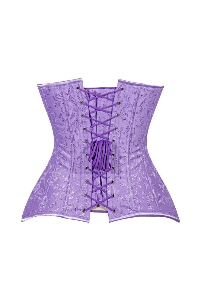 Daisy Corsets Lavish Lt Purple Brocade Overbust Corset W/Busk Closure - Daisy Corsets