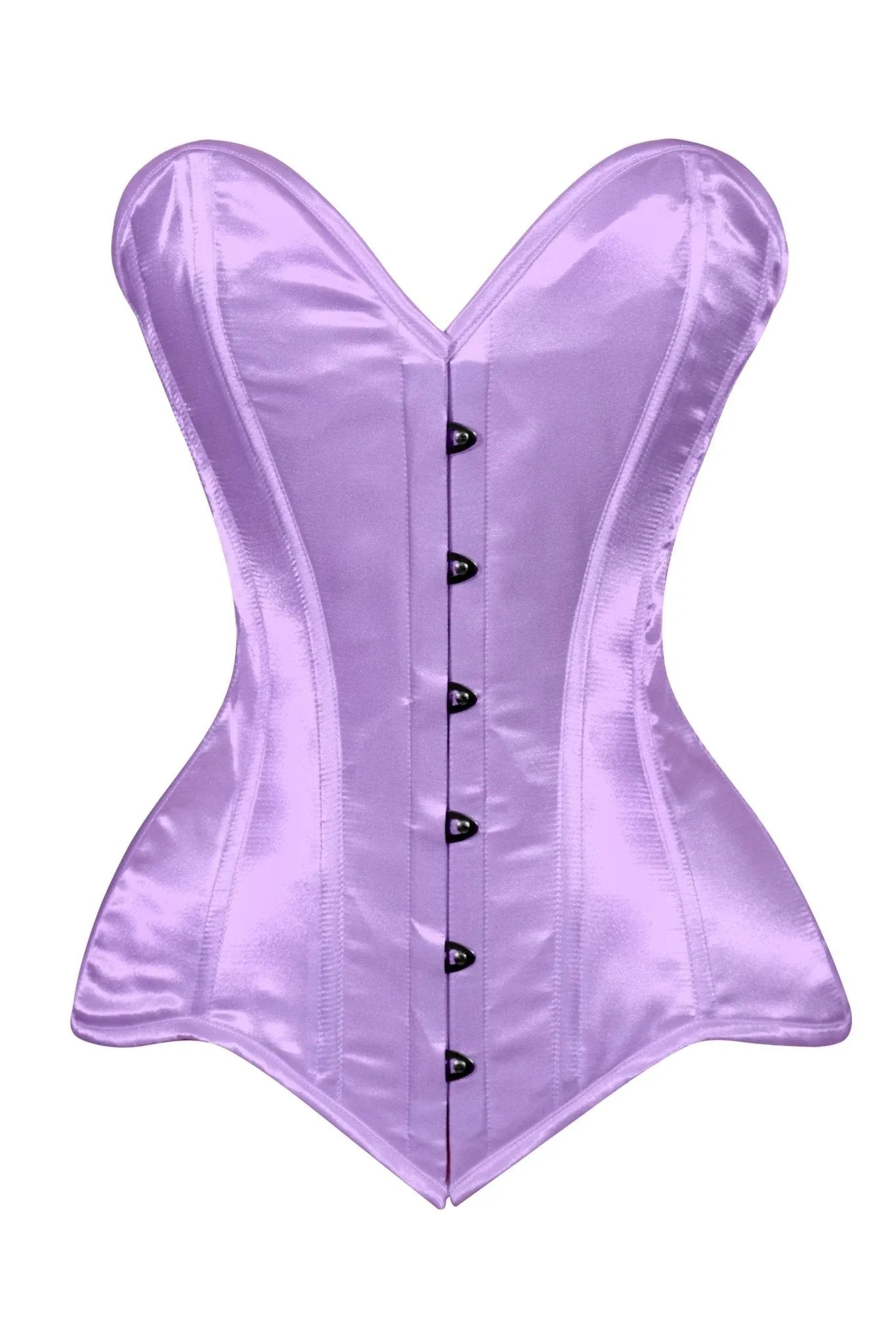 Lavish Lt Purple Satin Overbust Corset Sweetheart Neckline Busk Closure - Daisy Corsets - Flyclothing LLC