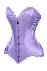 Lavish Lt Purple Satin Overbust Corset Sweetheart Neckline Busk Closure - Daisy Corsets - Flyclothing LLC