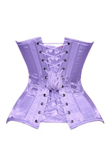 Lavish Lt Purple Satin Overbust Corset Sweetheart Neckline Busk Closure - Daisy Corsets - Flyclothing LLC