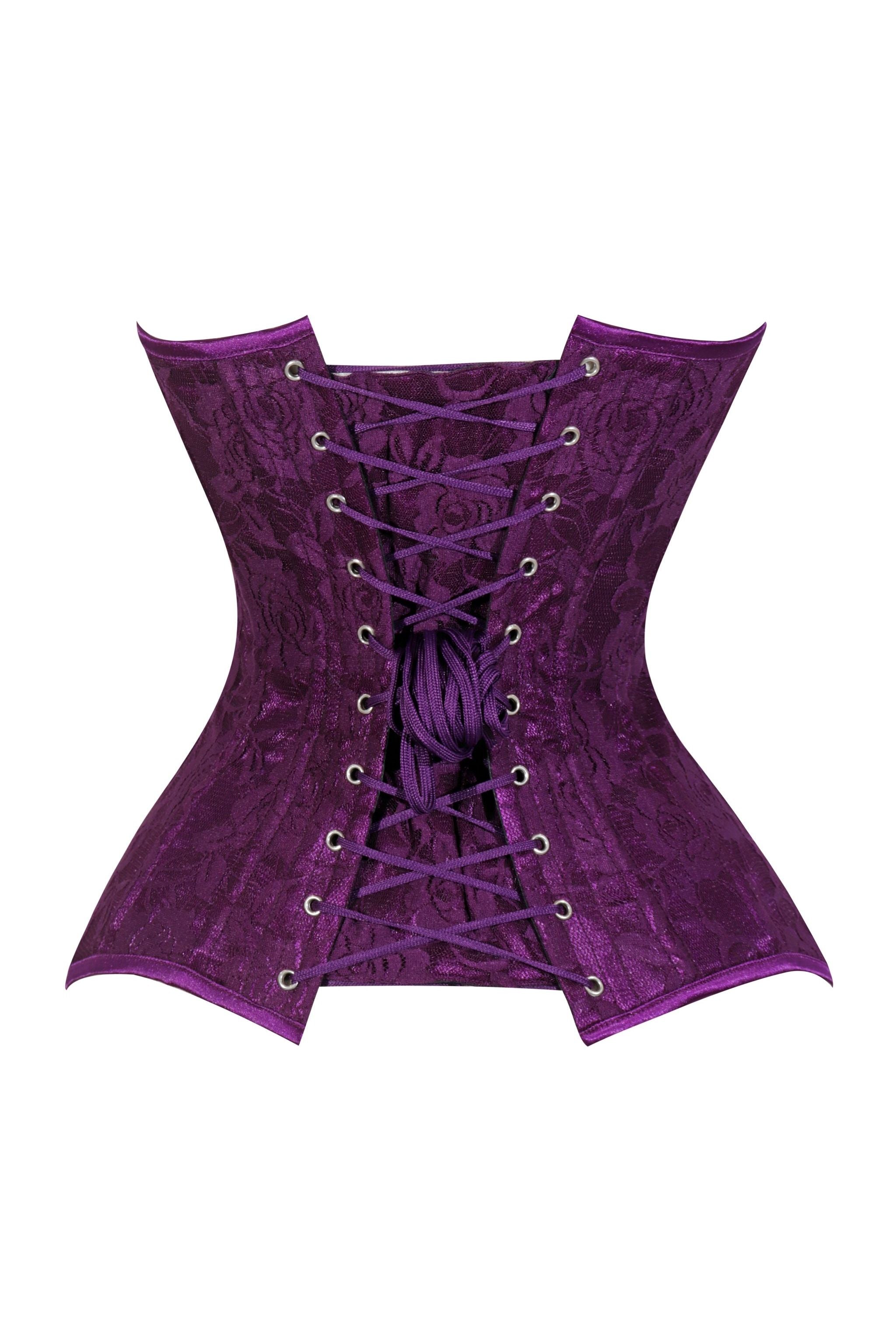 Daisy Corsets Lavish Magenta Lace Overbust Corset Sweetheart Neckline Busk Closure - Daisy Corsets