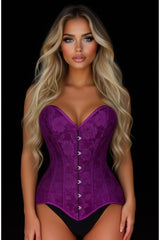 Daisy Corsets Lavish Magenta Lace Overbust Corset Sweetheart Neckline Busk Closure - Daisy Corsets