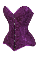 Daisy Corsets Lavish Magenta Lace Overbust Corset Sweetheart Neckline Busk Closure - Daisy Corsets