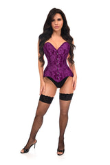 Daisy Corsets Lavish Magenta Lace Overbust Corset Sweetheart Neckline Busk Closure - Daisy Corsets