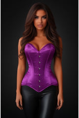Daisy Corsets Lavish Magenta Overbust Corset Sweetheart Neckline Busk Closure - Daisy Corsets