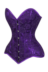 Daisy Corsets Lavish Purple Lace Overbust Corset Sweetheart Neckline Busk Closure - Daisy Corsets