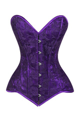 Daisy Corsets Lavish Purple Lace Overbust Corset Sweetheart Neckline Busk Closure - Daisy Corsets