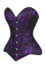Daisy Corsets Lavish Purple/Black Lace Overbust Corset Sweetheart Neckline Busk Closure - Daisy Corsets