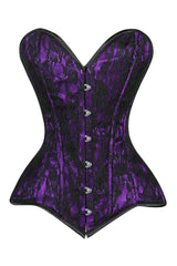 Daisy Corsets Lavish Purple/Black Lace Overbust Corset Sweetheart Neckline Busk Closure - Daisy Corsets