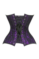 Daisy Corsets Lavish Purple/Black Lace Overbust Corset Sweetheart Neckline Busk Closure - Daisy Corsets