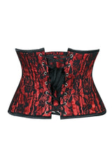 Lavish Red/Black Lace Mini Cincher Underbust Corset Waist Cincher Busk Closure - Daisy Corsets - Flyclothing LLC