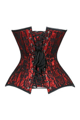 Daisy Corsets Lavish Red/Black Lace Overbust Corset Sweetheart Neckline Busk Closure - Daisy Corsets