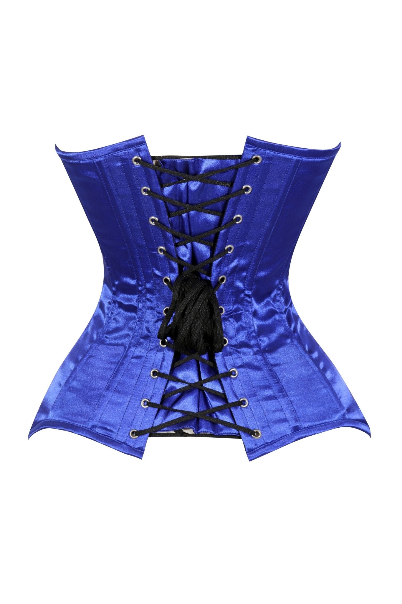 Daisy Corsets Lavish Royal Blue Overbust Corset Sweetheart Neckline Busk Closure - Daisy Corsets