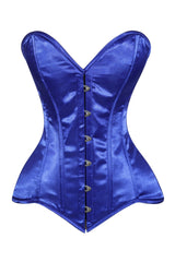 Daisy Corsets Lavish Royal Blue Overbust Corset Sweetheart Neckline Busk Closure - Daisy Corsets