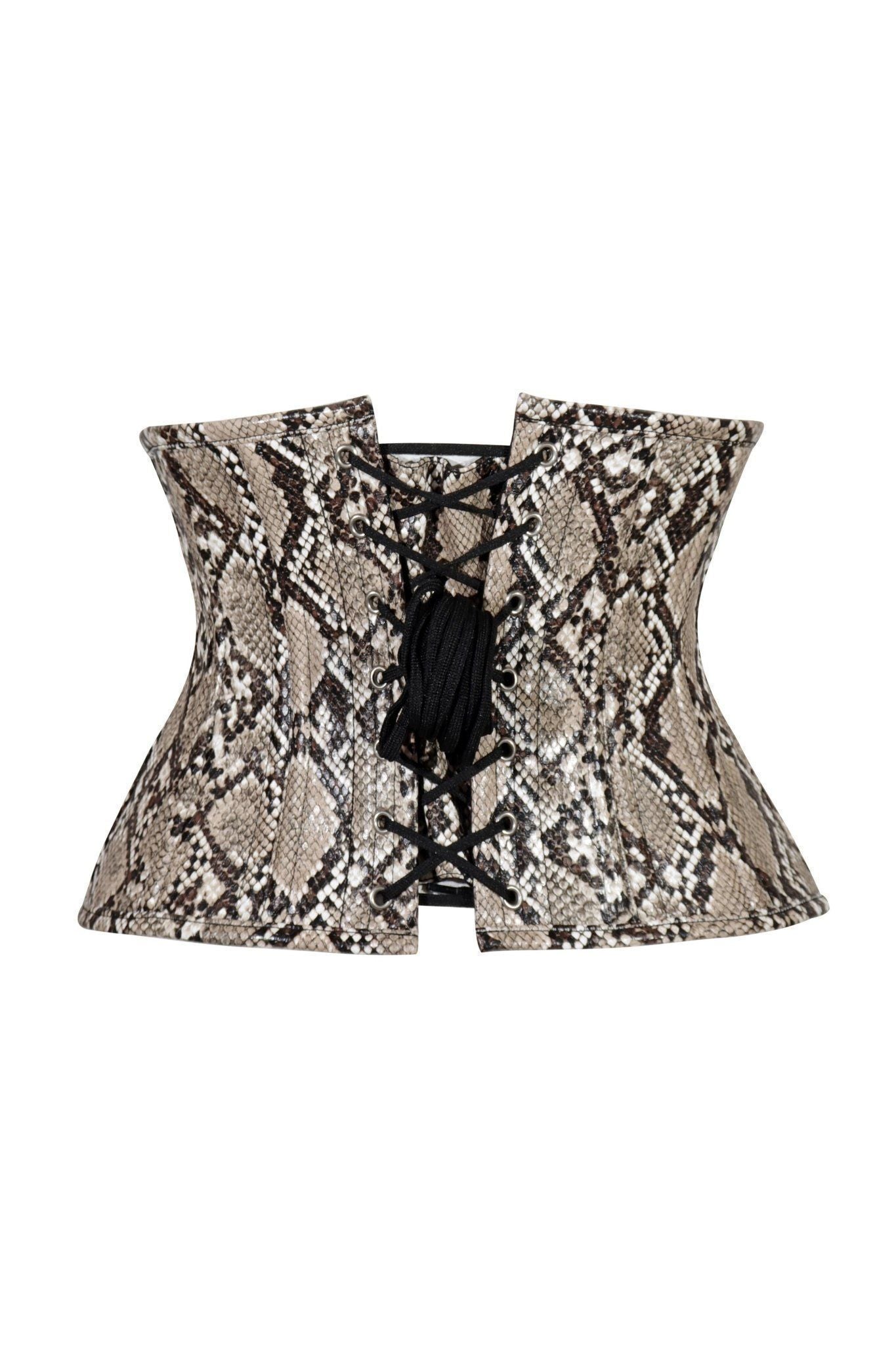 Daisy Corsets Lavish Snake Skin Print Mini Cincher Underbust Corset Waist Cincher Busk Closure - Daisy Corsets