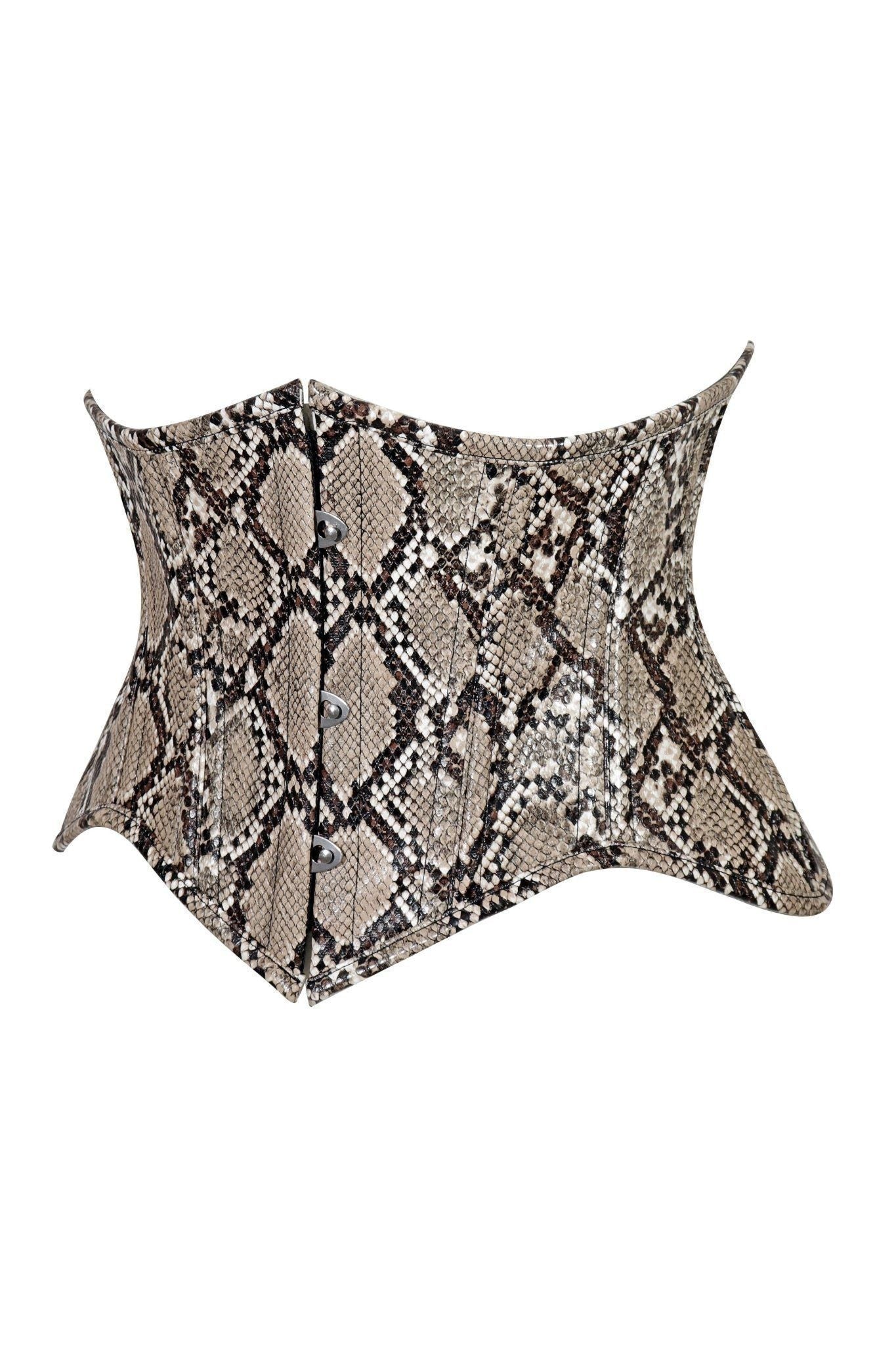 Daisy Corsets Lavish Snake Skin Print Mini Cincher Underbust Corset Waist Cincher Busk Closure - Daisy Corsets