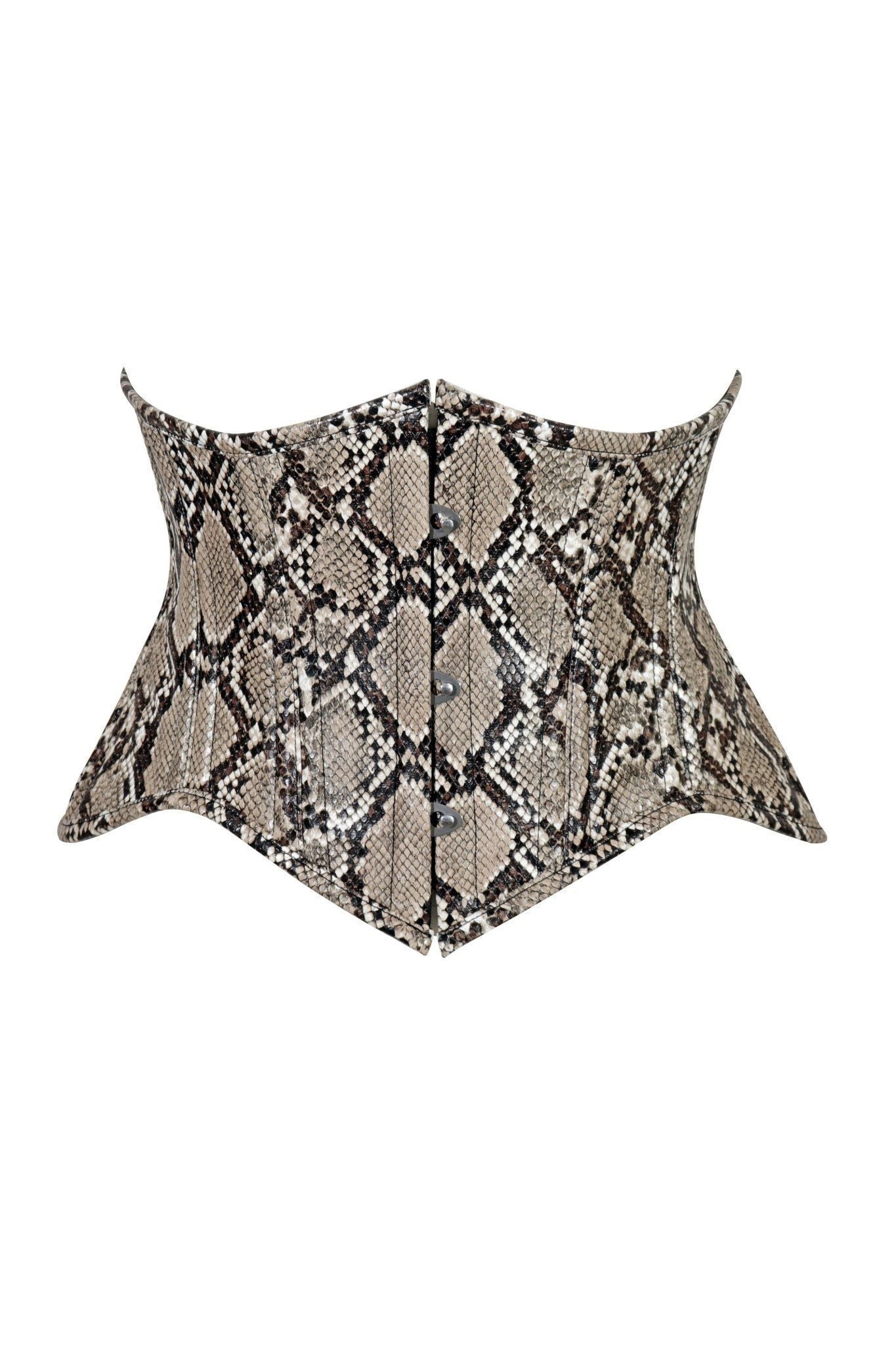 Daisy Corsets Lavish Snake Skin Print Mini Cincher Underbust Corset Waist Cincher Busk Closure - Daisy Corsets