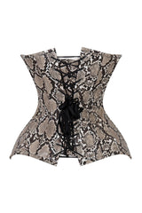 Daisy Corsets Lavish Snake Skin Print Overbust Corset Sweetheart Neckline Busk Closure - Daisy Corsets
