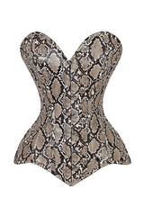 Daisy Corsets Lavish Snake Skin Print Overbust Corset Sweetheart Neckline Busk Closure - Daisy Corsets