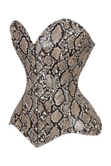 Daisy Corsets Lavish Snake Skin Print Overbust Corset Sweetheart Neckline Busk Closure - Daisy Corsets