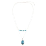 Layered Blue Apatite and Sterling Silver Necklace - Barse Jewelry - Flyclothing LLC