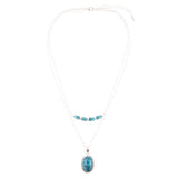 Layered Blue Apatite and Sterling Silver Necklace
