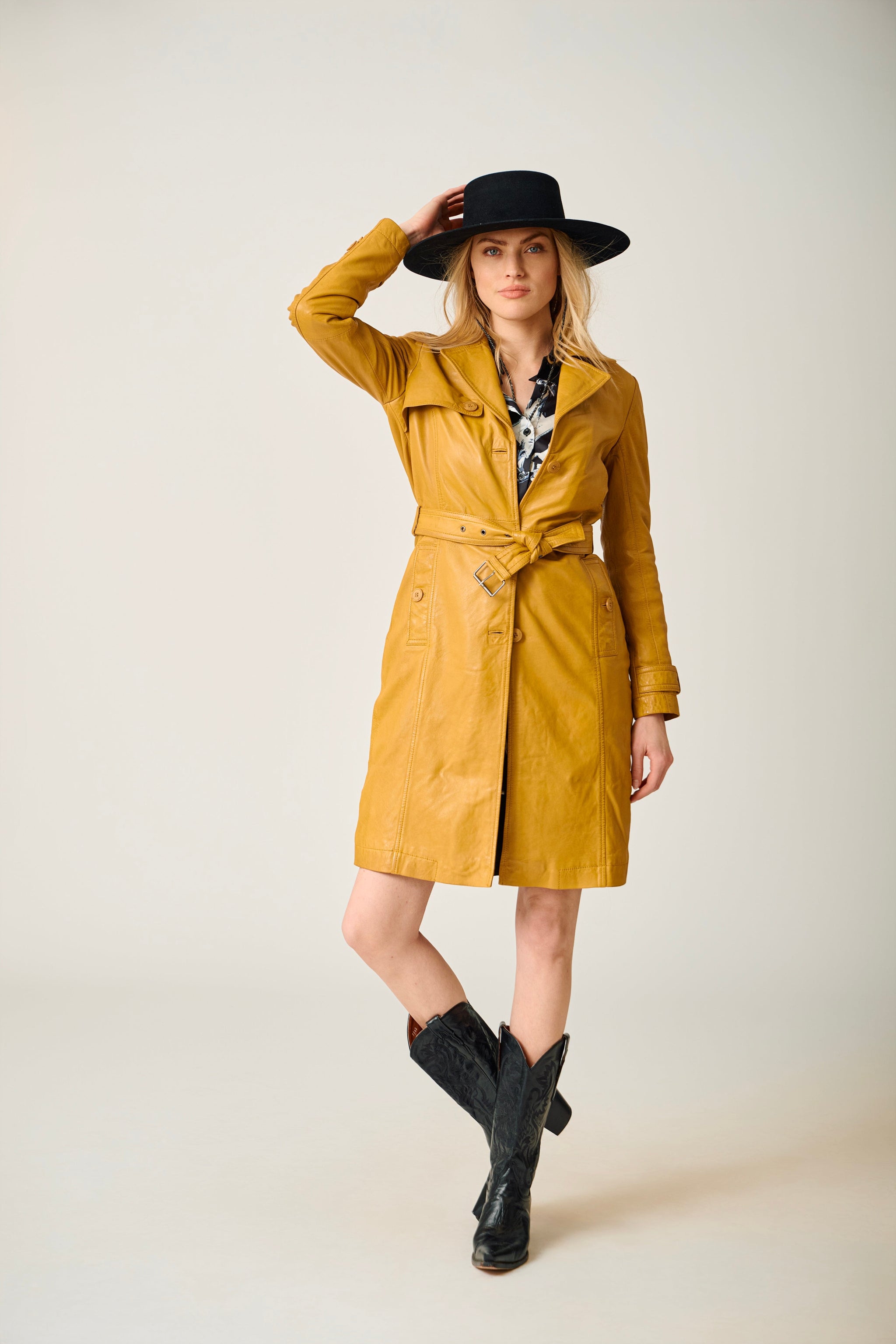 Leah CF Leather Trench