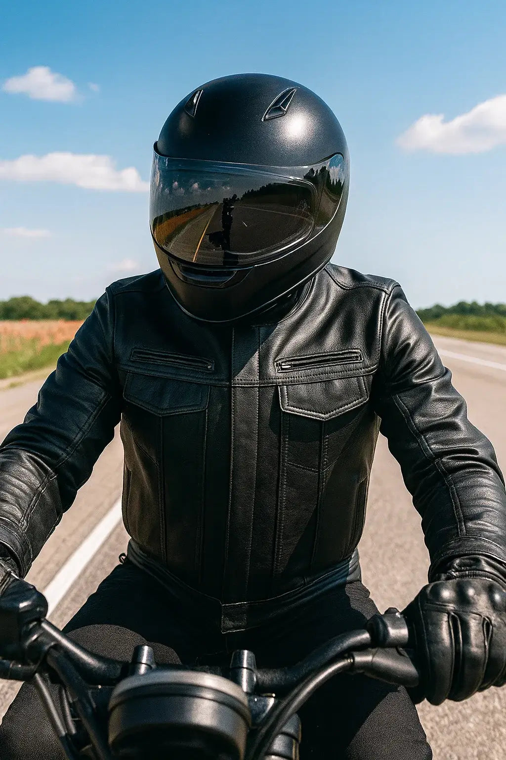Rampage Men's Naked Cowhide Leather Motorcycle Jacket - Unik Just for Bikers - Flyclothing LLC
