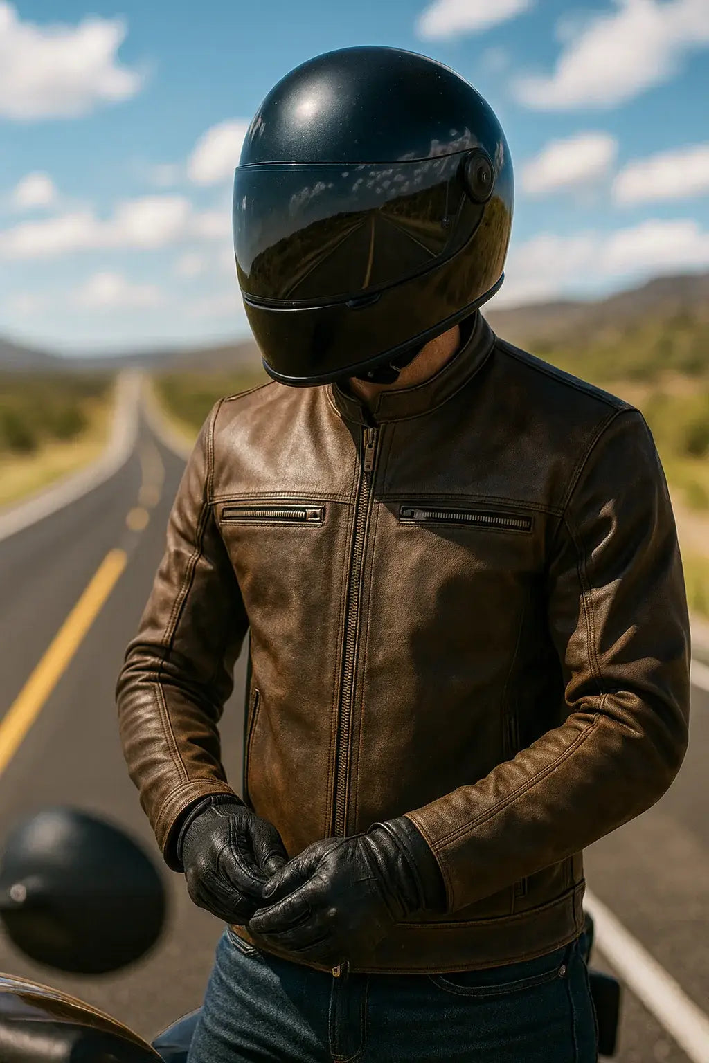 Indy - Men's Premium Leather Motorcycle Jacket - Unik Just for Bikers - Flyclothing LLC