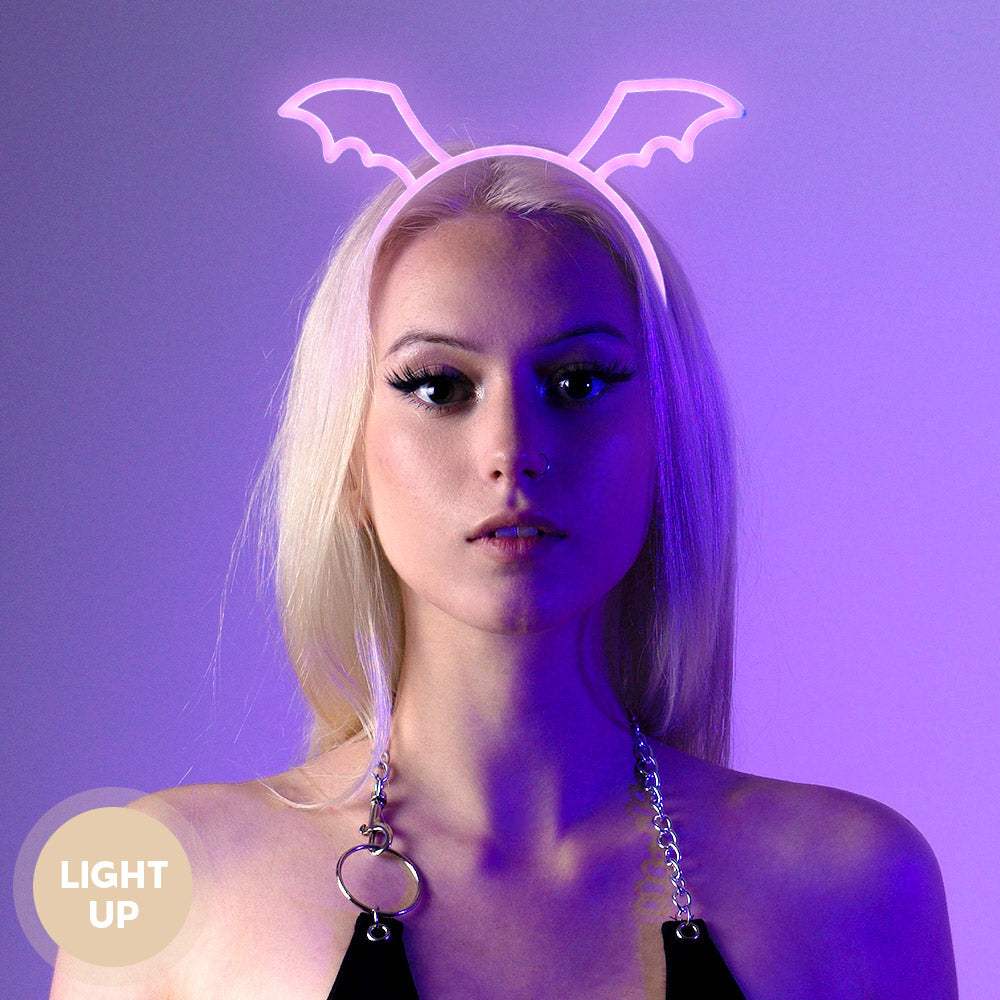 LED Light Up Bat Wings Headband - Madeline Love - Flyclothing LLC