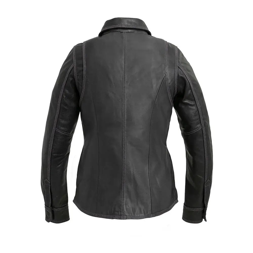 Leela Women's Motorcycle Leather Shirt - Limited Edition - First Manufacturing Company - Flyclothing LLC