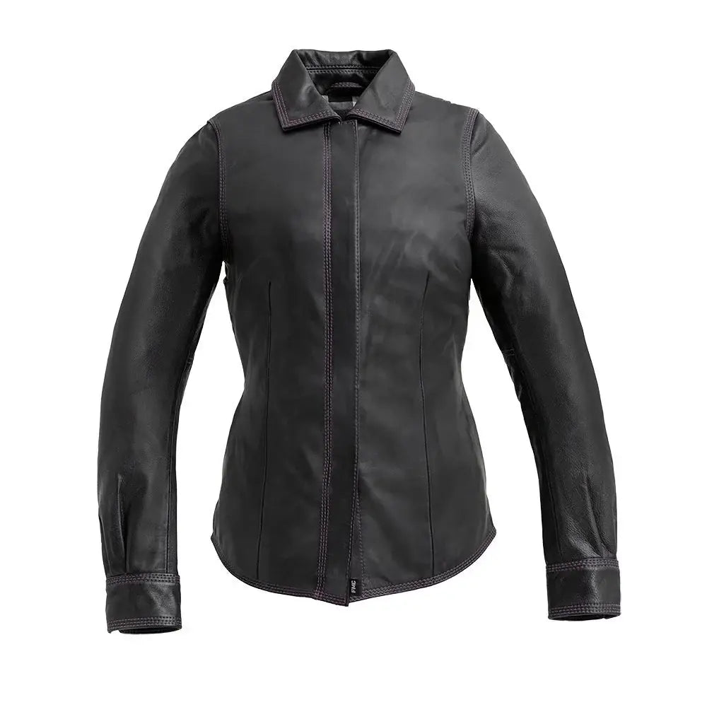 Leela Women's Motorcycle Leather Shirt - Limited Edition - First Manufacturing Company - Flyclothing LLC