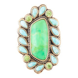 Legacy Lime Green and Blue Turquoise Golden Statement Ring - Barse Jewelry - Flyclothing LLC