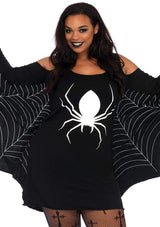 Plus Jersey Spider Web Dress With Wings