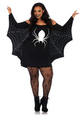 Plus Jersey Spider Web Dress With Wings
