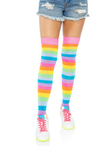 Leigh Rainbow Thigh High Stockings