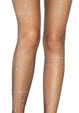 Casey Rhinestone Fishnet Suspender Tights
