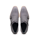 56-105-GRY LEGERRA Sueded Goatskin Monkstrap Grey - Zelli Italia - Flyclothing LLC