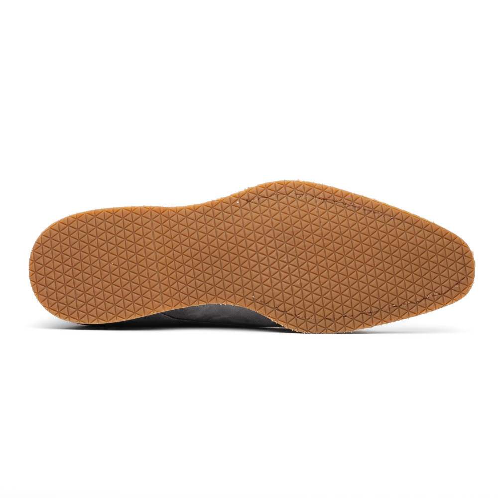 56-105-GRY LEGERRA Sueded Goatskin Monkstrap Grey - Zelli Italia - Flyclothing LLC