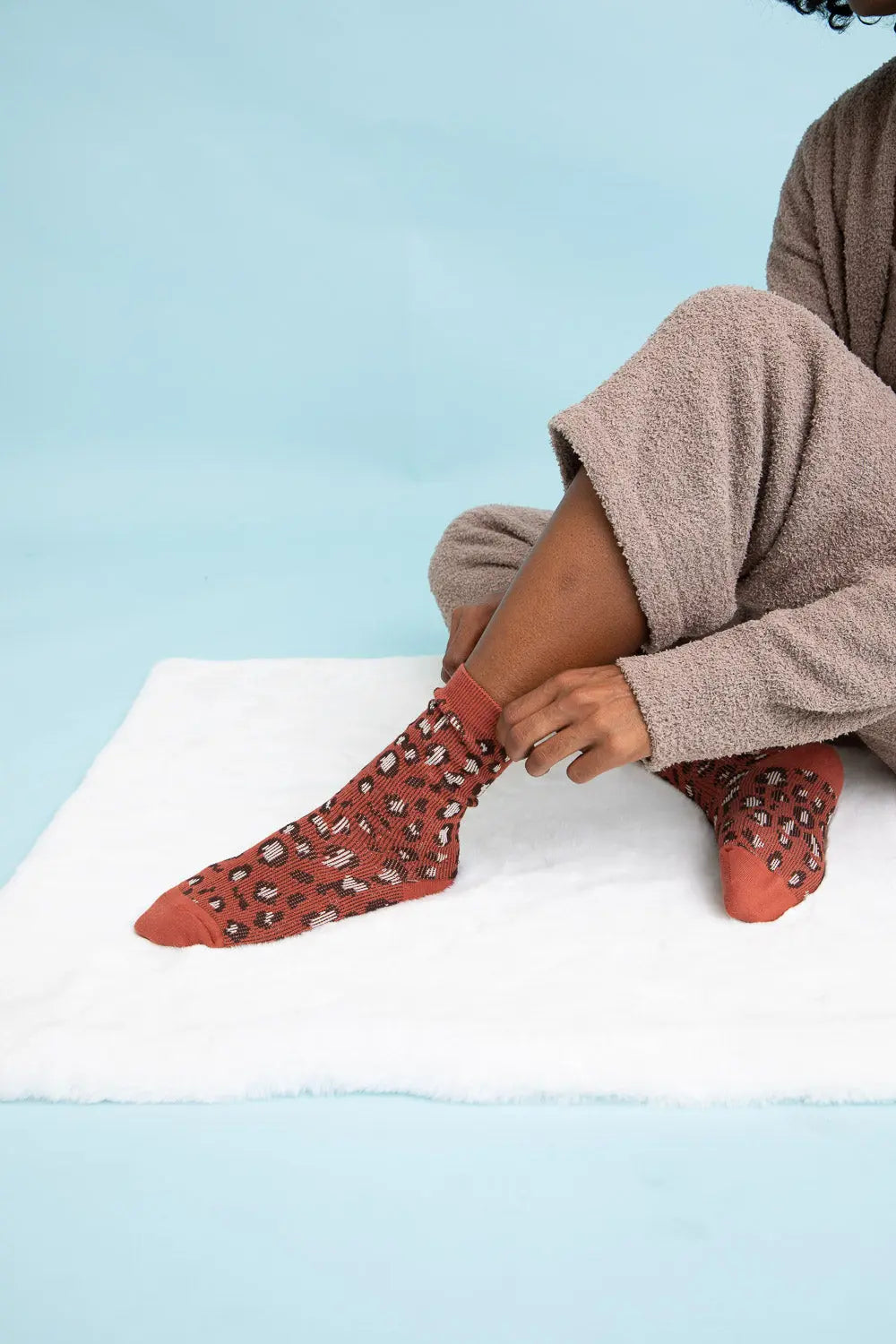 Leopard Knit Socks