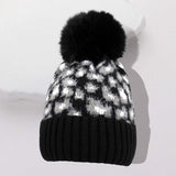 Leopard Pattern Pom Pom Beanie Hat - Madeline Love - Flyclothing LLC