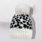 Leopard Pattern Pom Pom Beanie Hat - Madeline Love - Flyclothing LLC